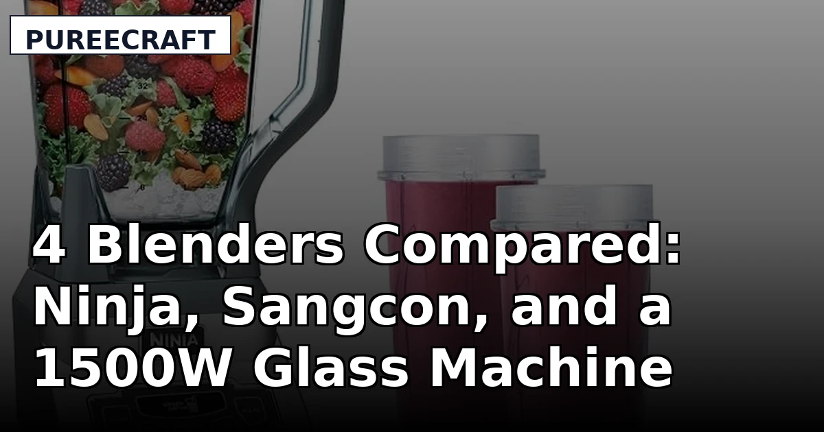 4 Blenders Compared: Ninja, Sangcon, and a 1500W Glass Machine