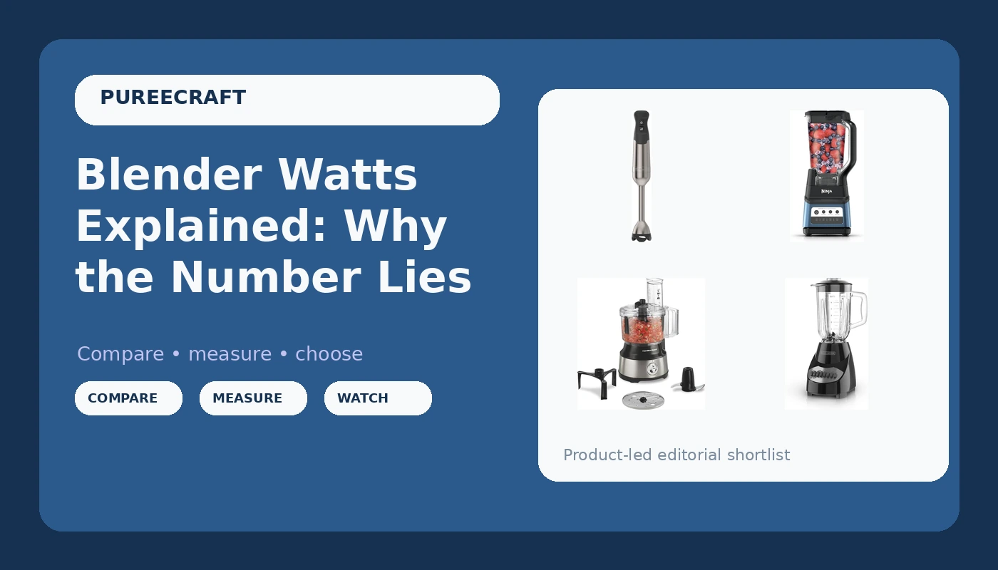 Blender Watts Explained: Why the Number Lies - PureeCraft review with measurements and honest opinion