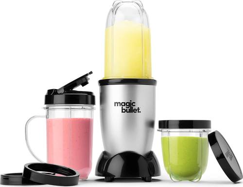 magic bullet Personal Blender for Shakes, Smoothies, Food Prep, and Frozen Blending, 22 Ounces, 250 Watt, Silver, MBR-1101
