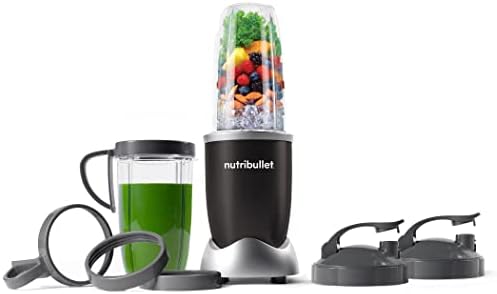 Nutribullet Personal Blender, Shakes, Smoothies, Food Prep, and Frozen Blending, 24 Ounces, 600 Watt, Dark Gray, NBR-0601WM