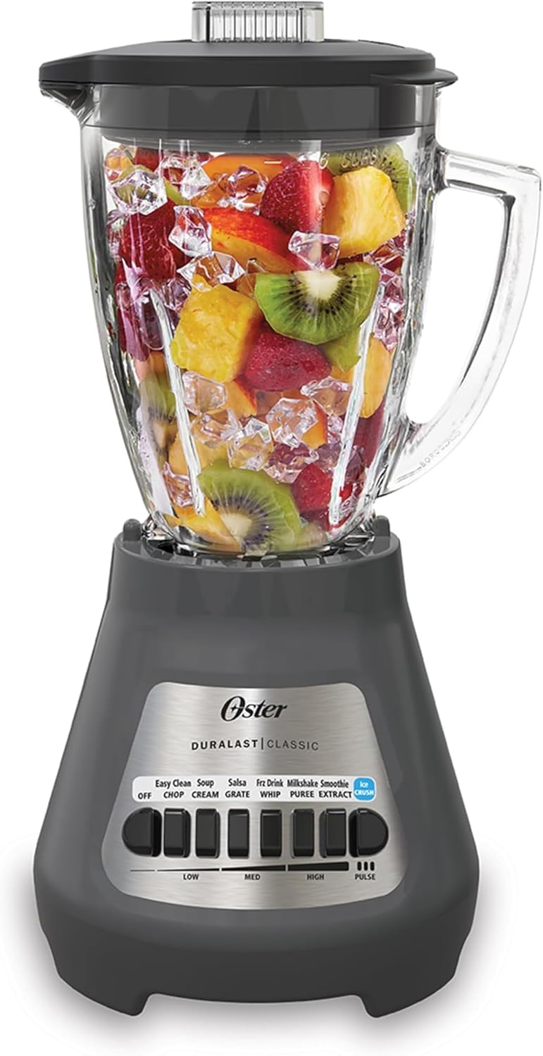 Oster® Classic Series 8-Speed Blender with 6-Cup Glass Jar, Gray