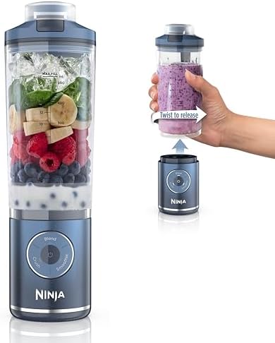 Ninja Blast Max Portable Blender, Twist & Go, 22oz, Navy, BC251NV