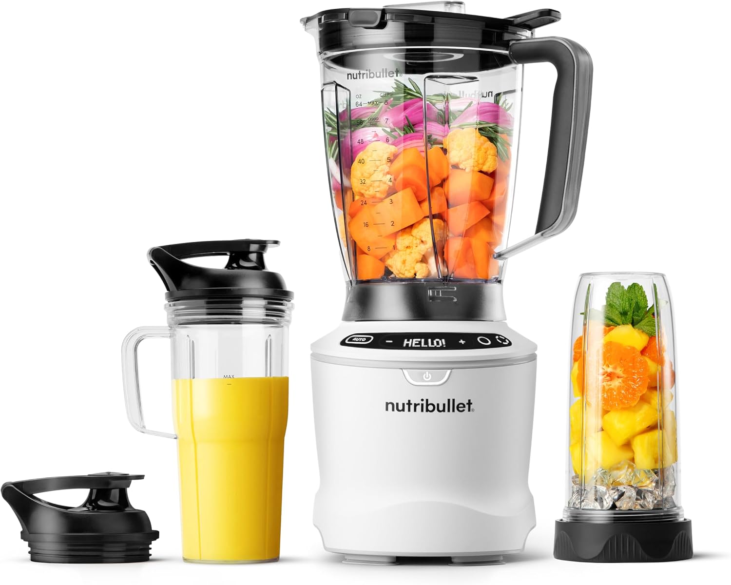nutribullet SmartSense Blender Combo, 1400W, 64oz Pitcher, 32oz &amp; 24oz Cups, ...