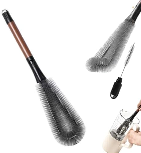 2-in-1 Detachable Blender Cleaning Brush for Vitamix & Ninja, Dual-Head Bottle Brush for Juicer, Cup Lid, Meat Grinder & Kitchen Appliances, Long-Handled Food-Grade Bristles for Deep Crevice Clean